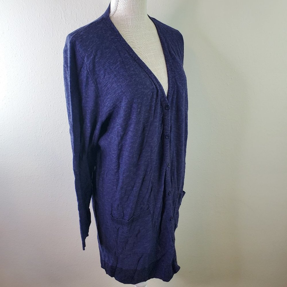 Evans Womens Navy open Front Contessa Knit Cardigan